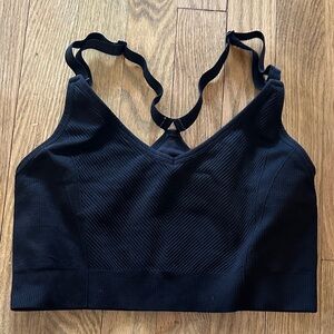 Joyspun Nursing Black Textured Ribbed Sports Bralette with Adjustable Straps